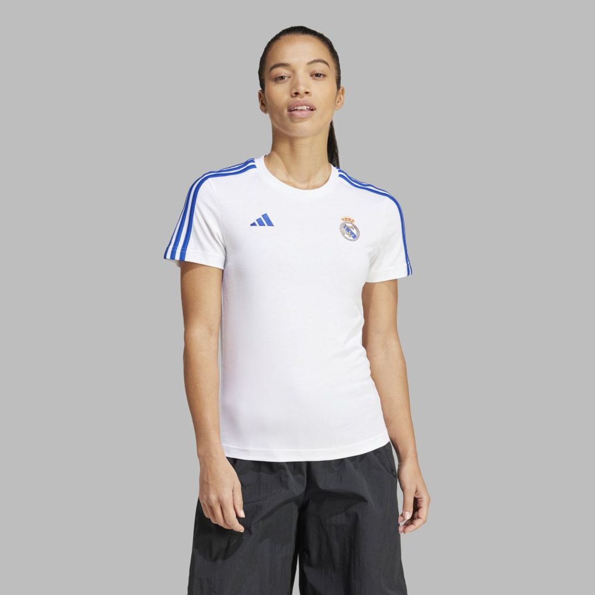 ADIDAS - Camiseta adidas Mujer Polo 3 Tiras Real Madrid - Blanco-Azul