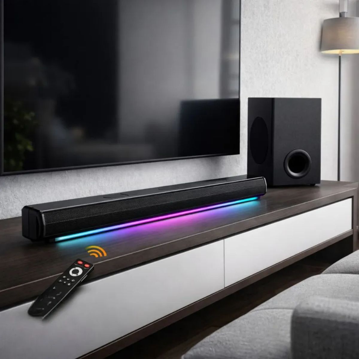 TECNOHOGAR JS - Barra Sonido Teatro En Casa Subwoofer Bluetooth Cine En Casa