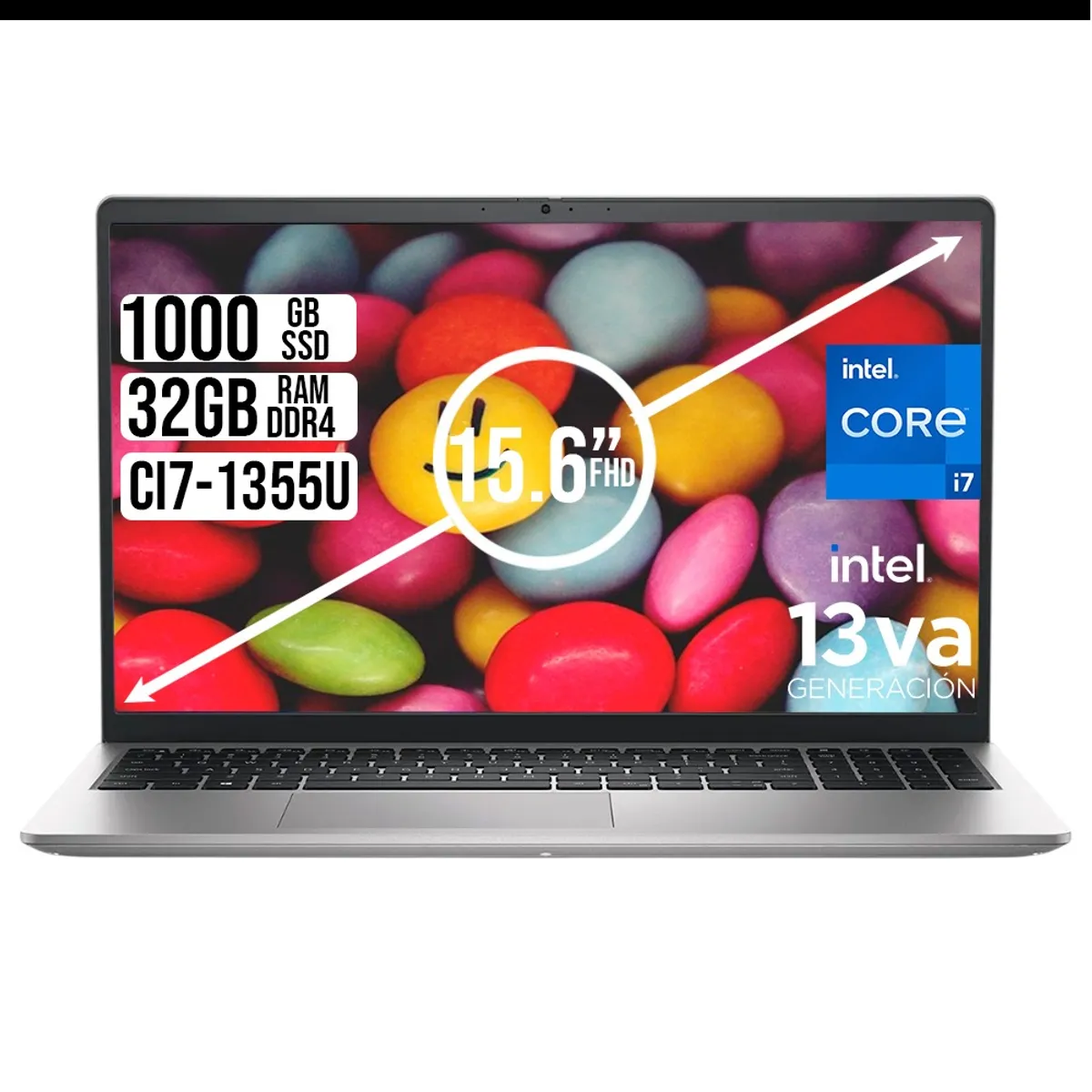 DELL - PORTATIL DELL 15 INTEL CORE I7-1355U SSD 1TB RAM 32GB LED 15,6 FHD PLATA