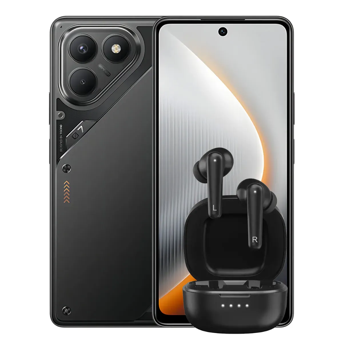 TECNO MOBILE - Celular Tecno Pova 7 8Gb Ram 256Gb Negro + Obsequio Audifonos Genius