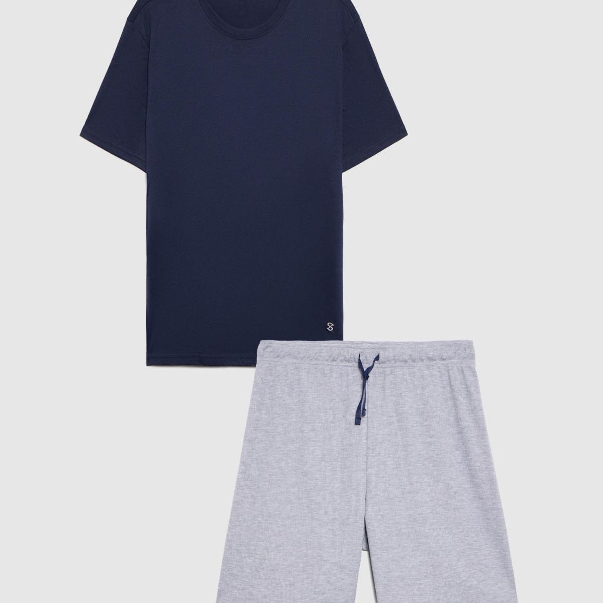 PATPRIMO - Pijama Corta Unicolor   Para Hombre Azul Patprimo