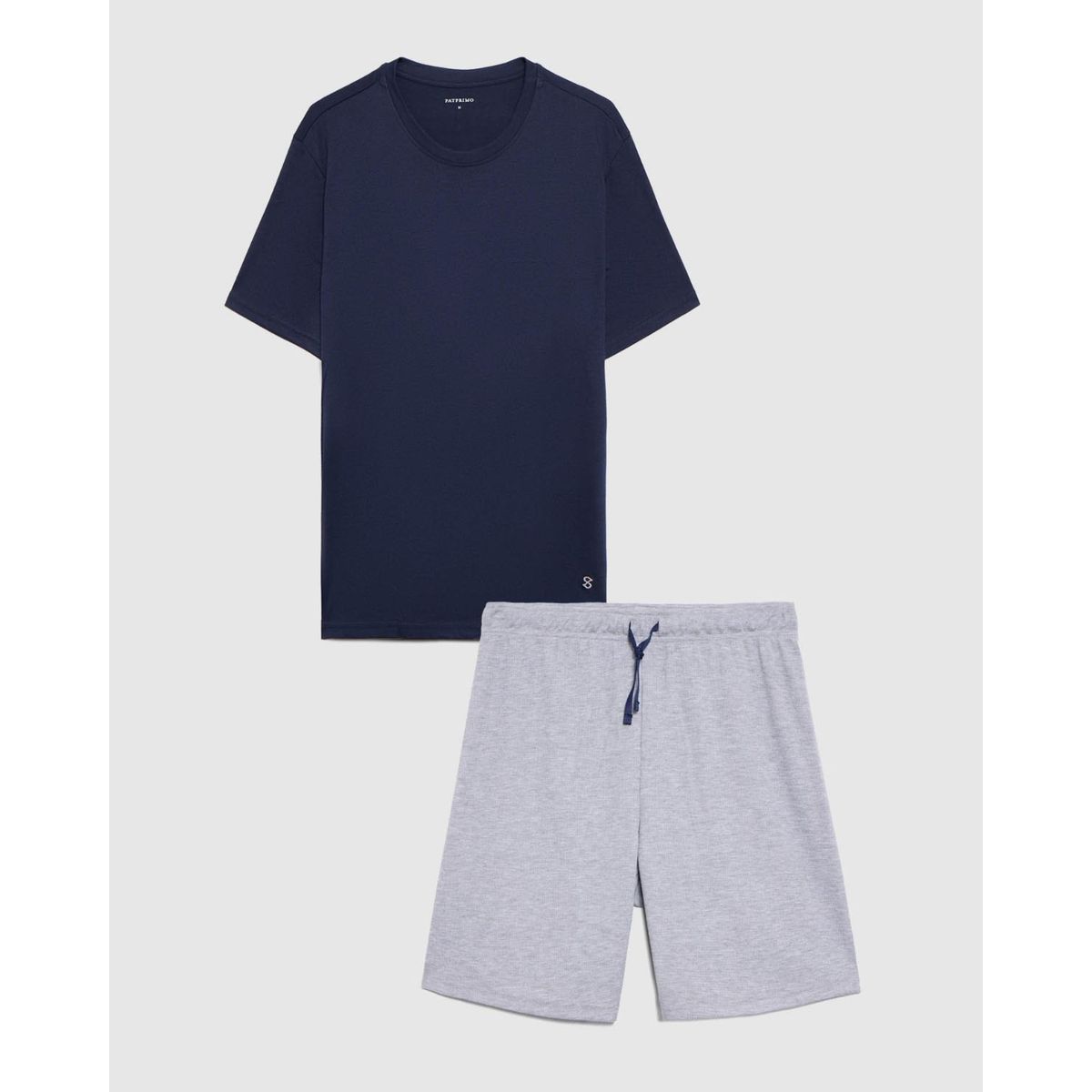 PATPRIMO - Pijama Corta Unicolor   Para Hombre Azul Patprimo