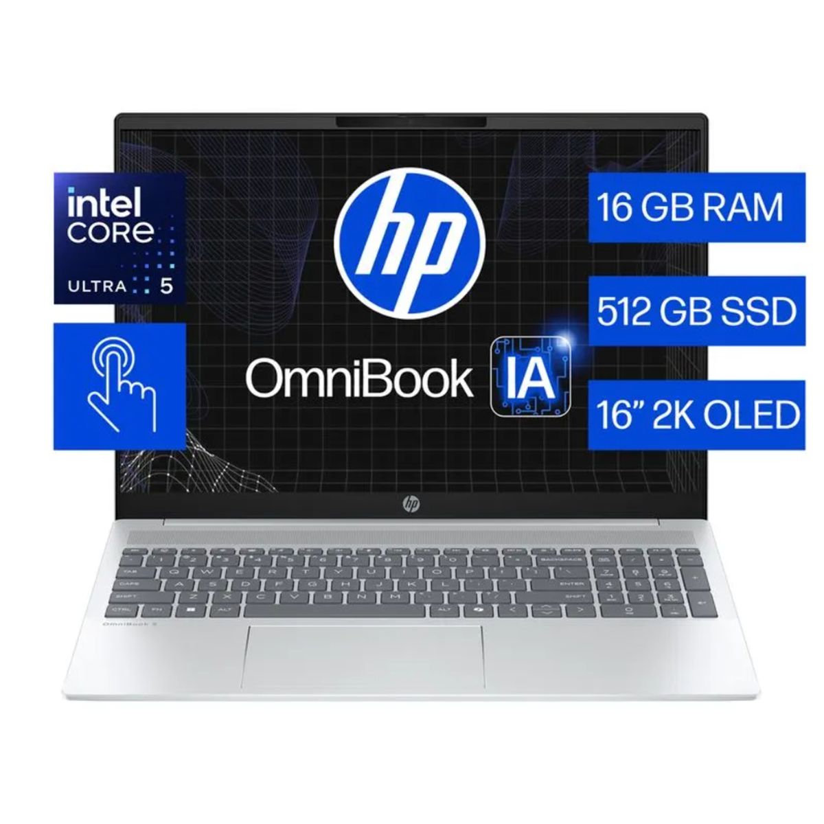 HP - Laptop HP OmniBook 5 AI 16-af1052la, Intel Core Ultra 5, 16 GB RAM