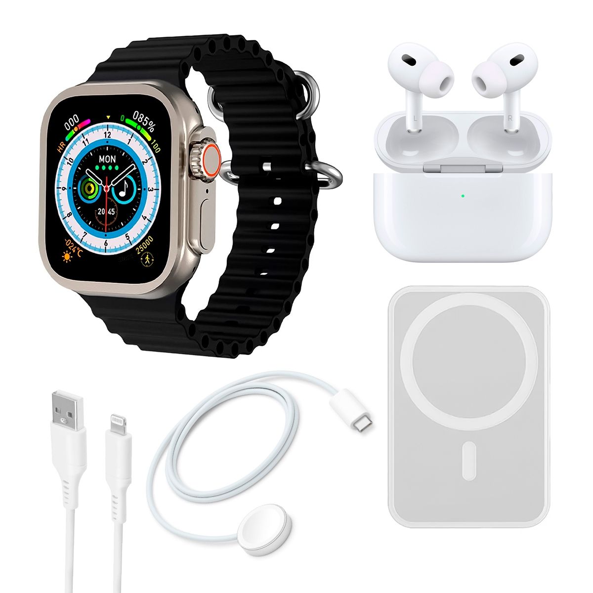 GENERICO - Combo Reloj Smart Watch X8 Ultra + Audifonos In Ear + Power Bank