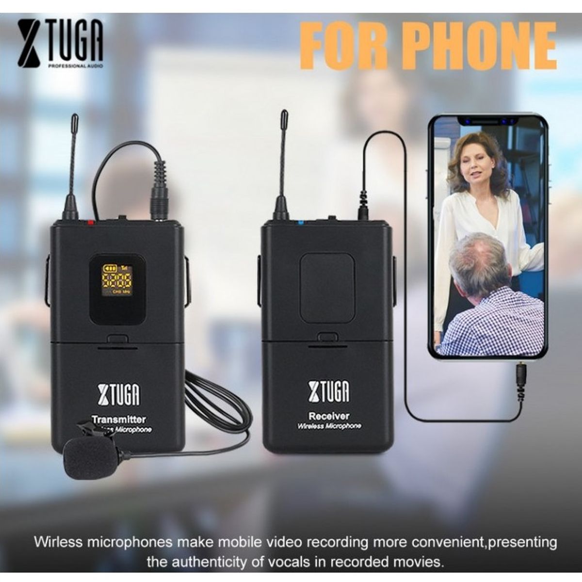 MICRO - Microfono inalambrico solapa XTUGA para Camaras de Video Celulares