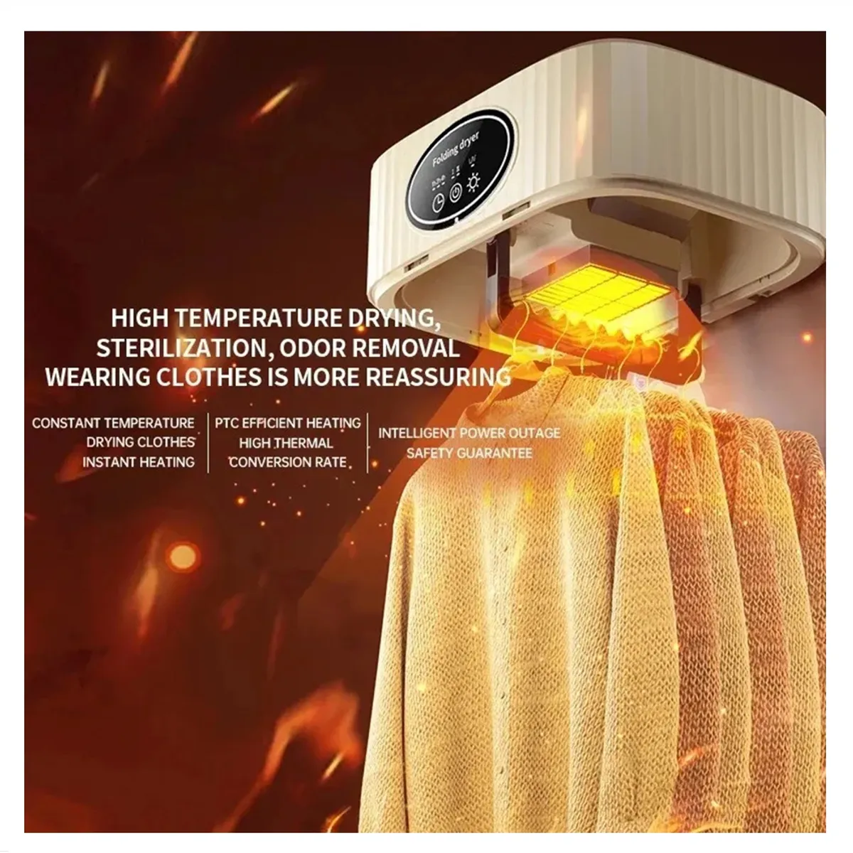 GENERICO - Secadora Portatil Plegable de Ropa con Temporizador Ajustable