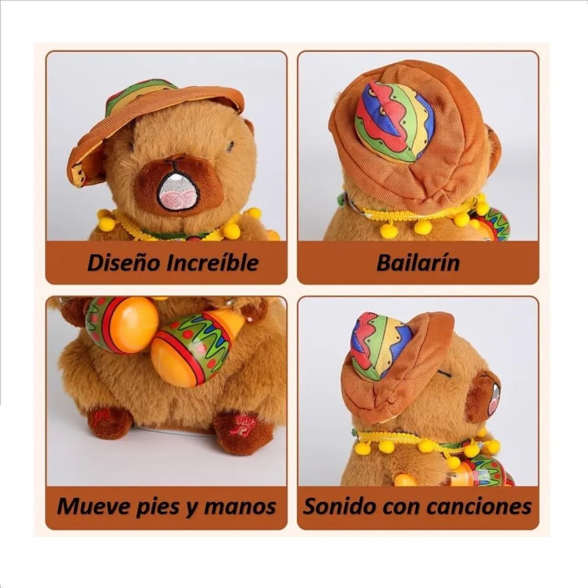 GENERICO - Juguete Capibara de Peluche Interactivo con Movimiento Suave