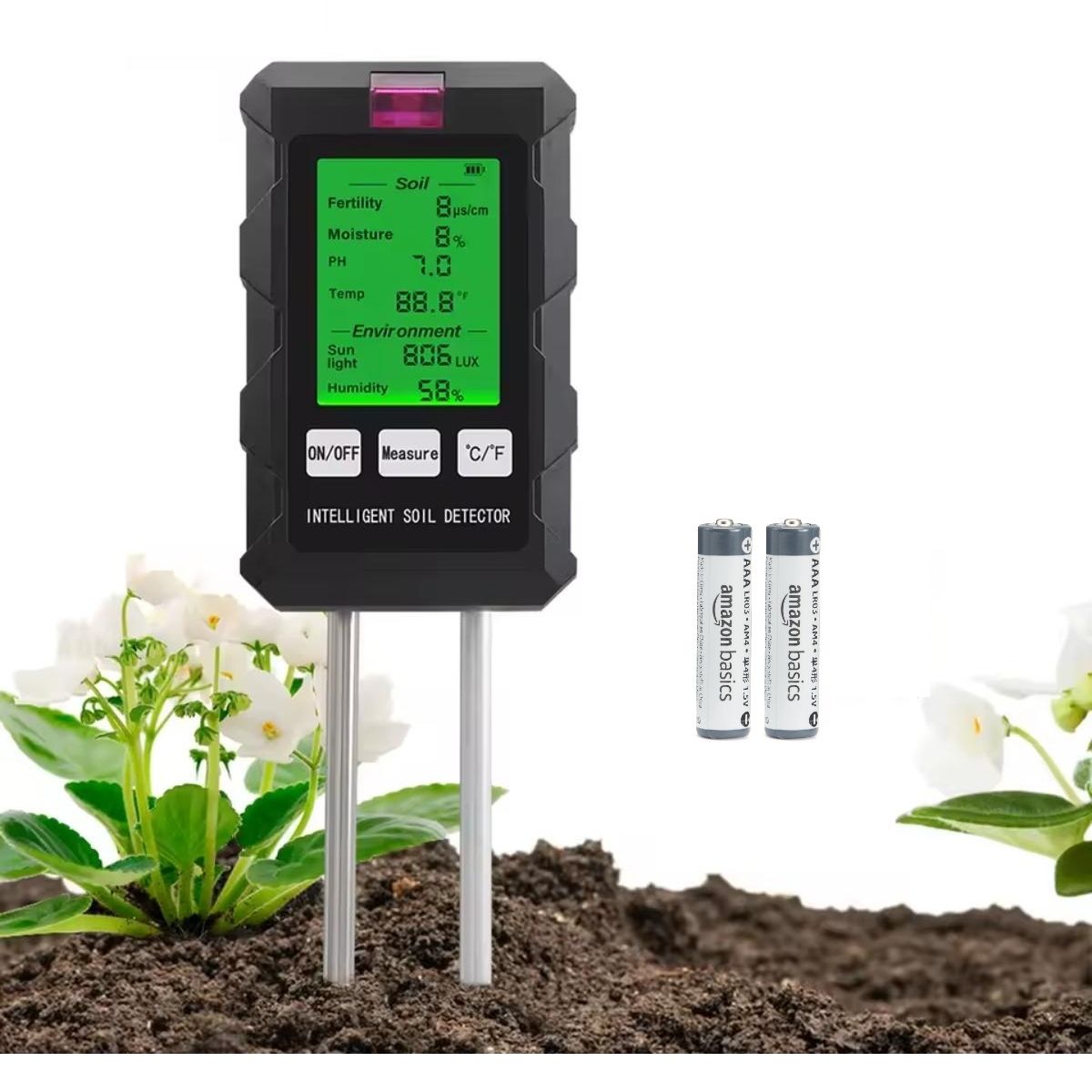 GENERICO - Medidor Digital de Suelo 6 en 1 ST03 pH Humedad Fertilidad Temperatura y Luz
