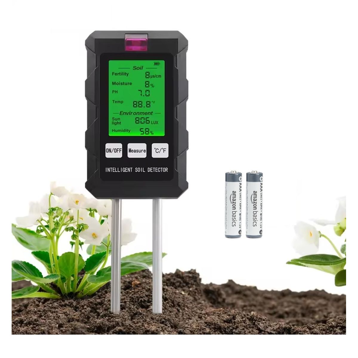 GENERICO - Medidor Digital de Suelo 6 en 1 ST03 pH Humedad Fertilidad Temperatura y Luz