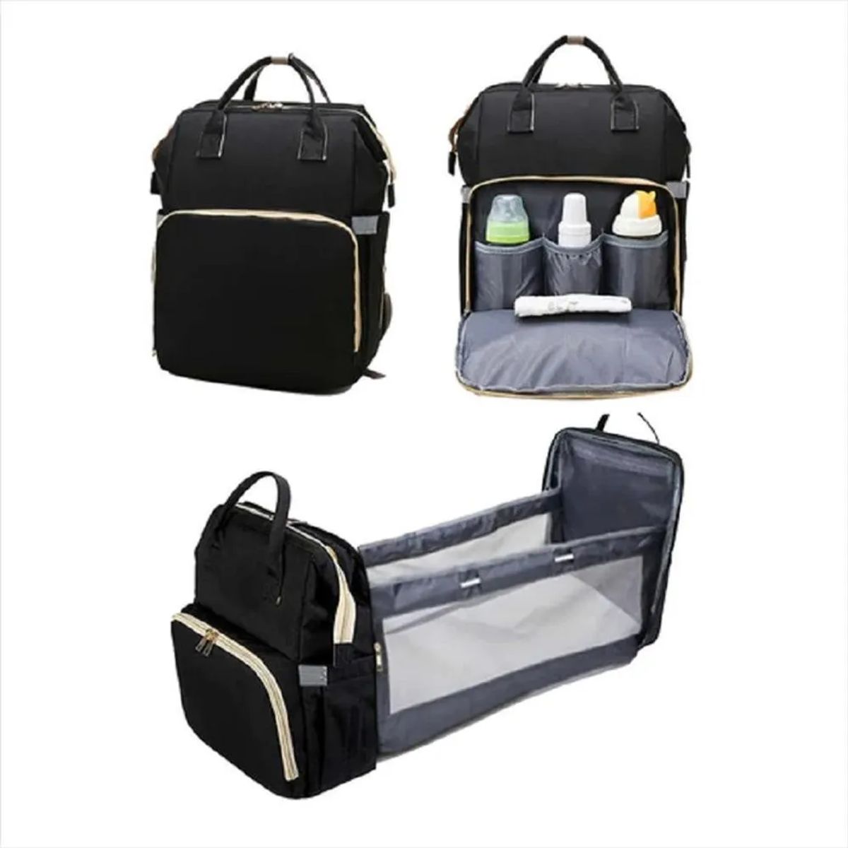 CHINA - Maleta 3 En 1 Pañalera Cuna Mudador Portátil Para Bebés azul