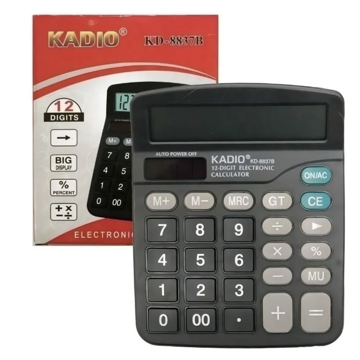 KADIO - Calculadora Básica Kadio Kd-8837b 12 Dígitos