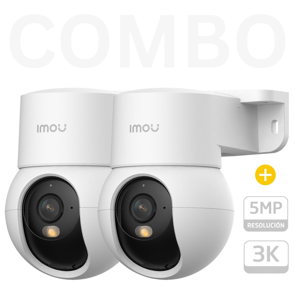 IMOU - Combo 2 Cámaras de Seguridad IMOU Mini de (5MP) 3K Interior / Exterior Hogar, Inteligencia IA