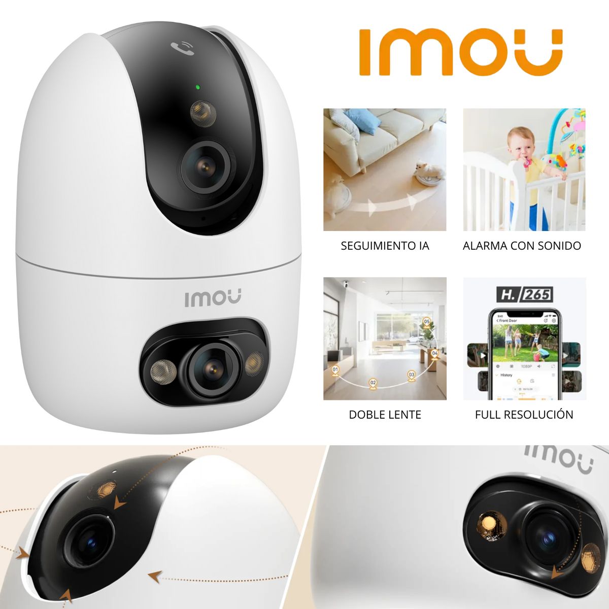 IMOU - Nueva Cámara de Seguridad IMOU Doble Lente- 6MP Full Color WiFi 6 Detección Personas Mascotas