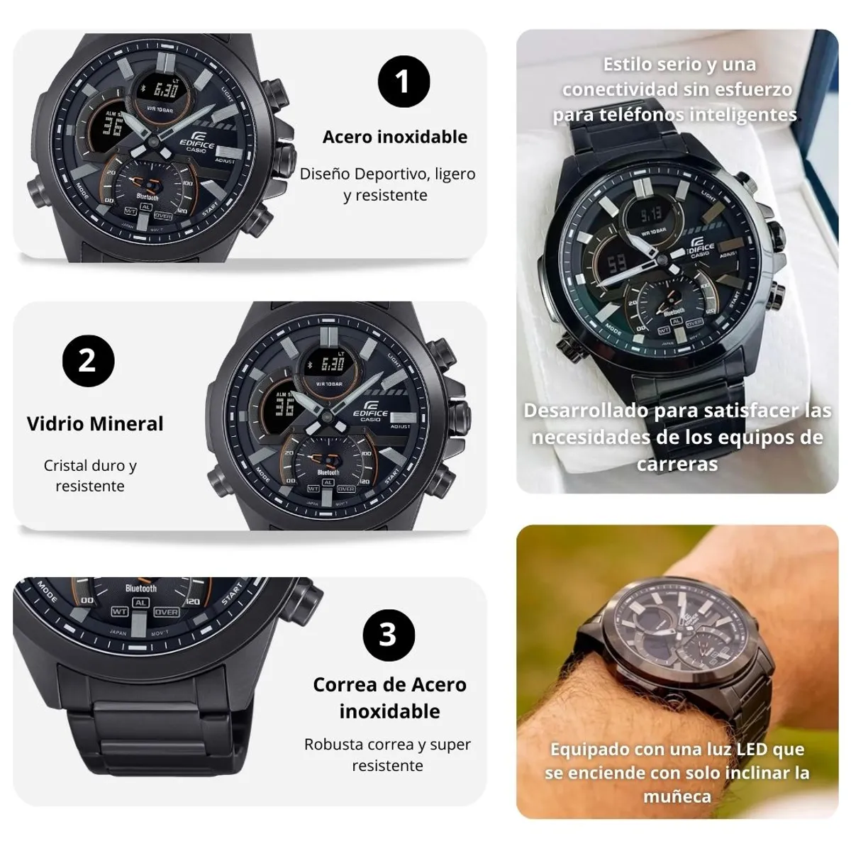 CASIO - Reloj Casio Edifice ECB-30DC-1A Diseño Deportivo