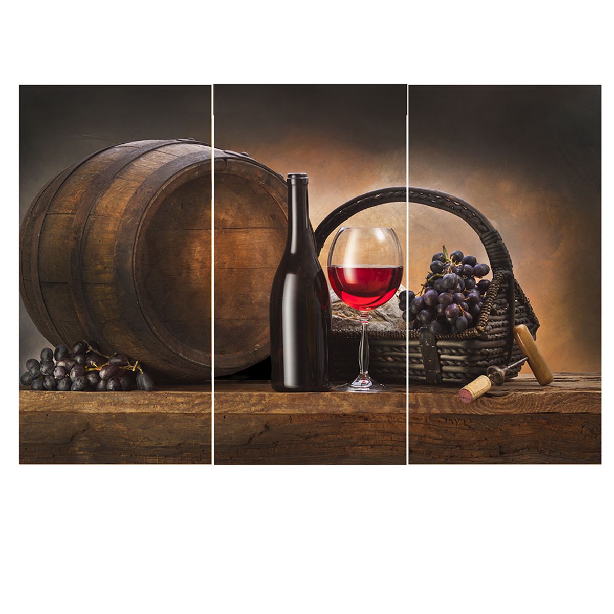 GENERICO - Cuadro de 3 Piezas con Marco, Imagen En vinilo adhesivo área 50x90cm