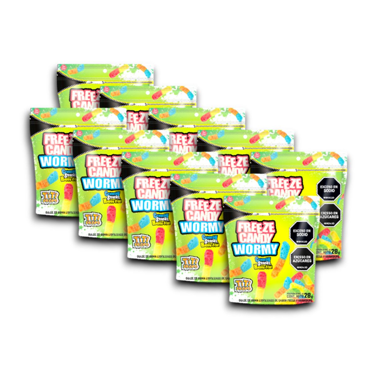 GARABATOS - Gomitas Liofilizadas Gusanos Titidrops Doypack x10 Unidades