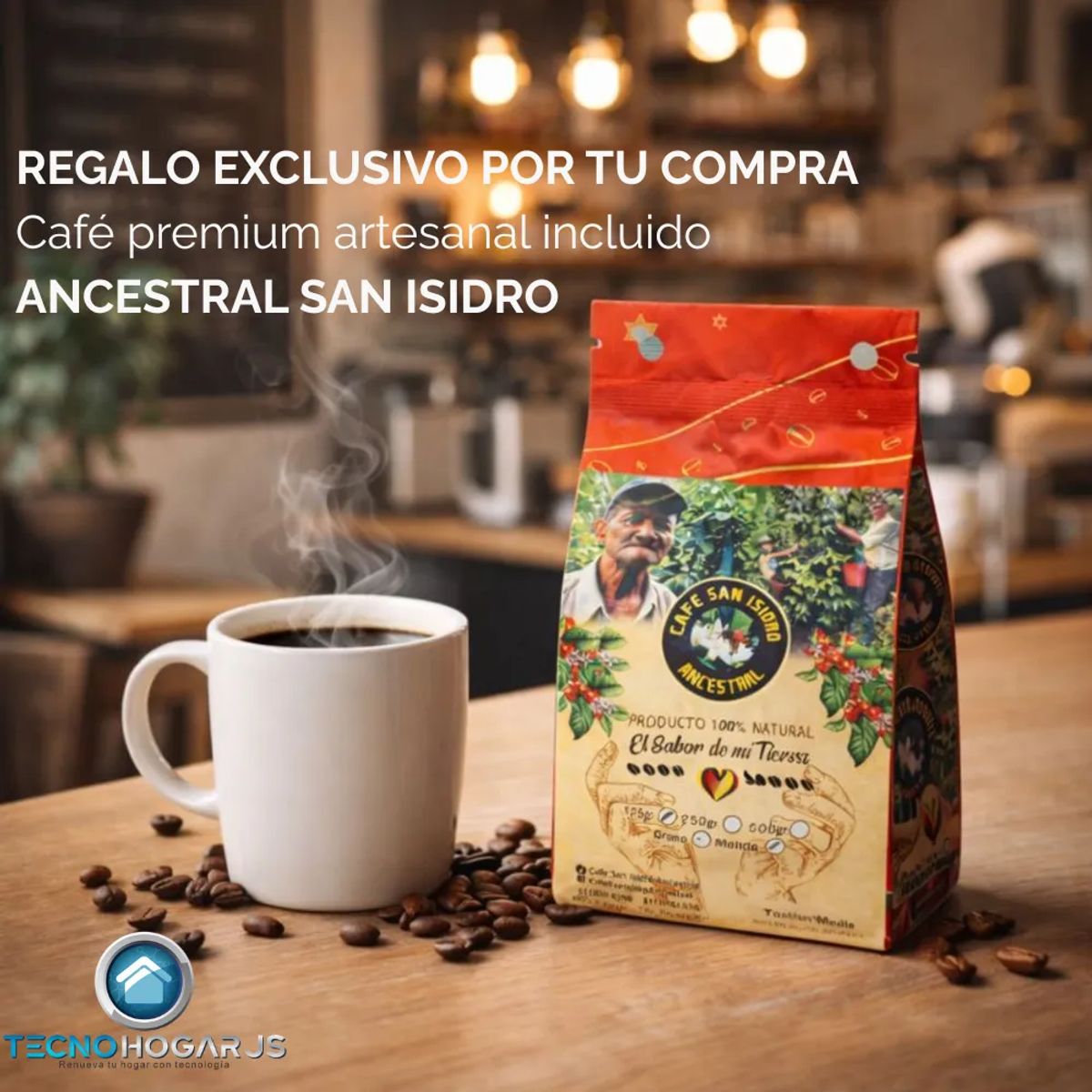 TECNOHOGAR JS - Cafetera Cafe Expreso Capsulas Capuchino Latte 750ml Regalo Blanco 110v