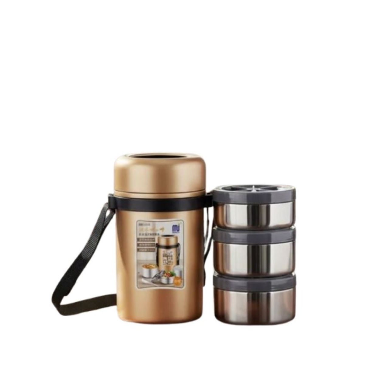 ZHOPI CO - Lonchera Portacomidas En Acero Inoxidable 2.2 Lts Termica Con Asa