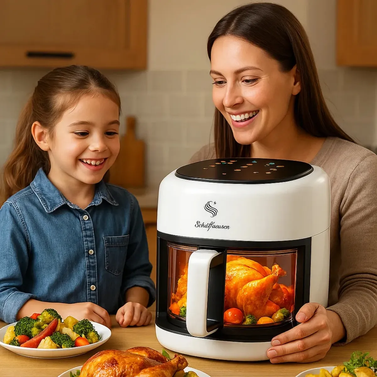 SCHAFFHAUSEN - Freidora Aire Olla Air Fryer Schaffhausen 8 Litros Blanco