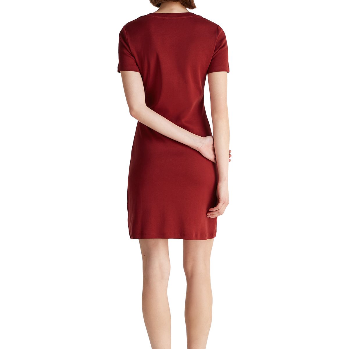 TOMMY HILFIGER - Vestido rojo AOP con ribete de cuello v Tommy Hilfiger