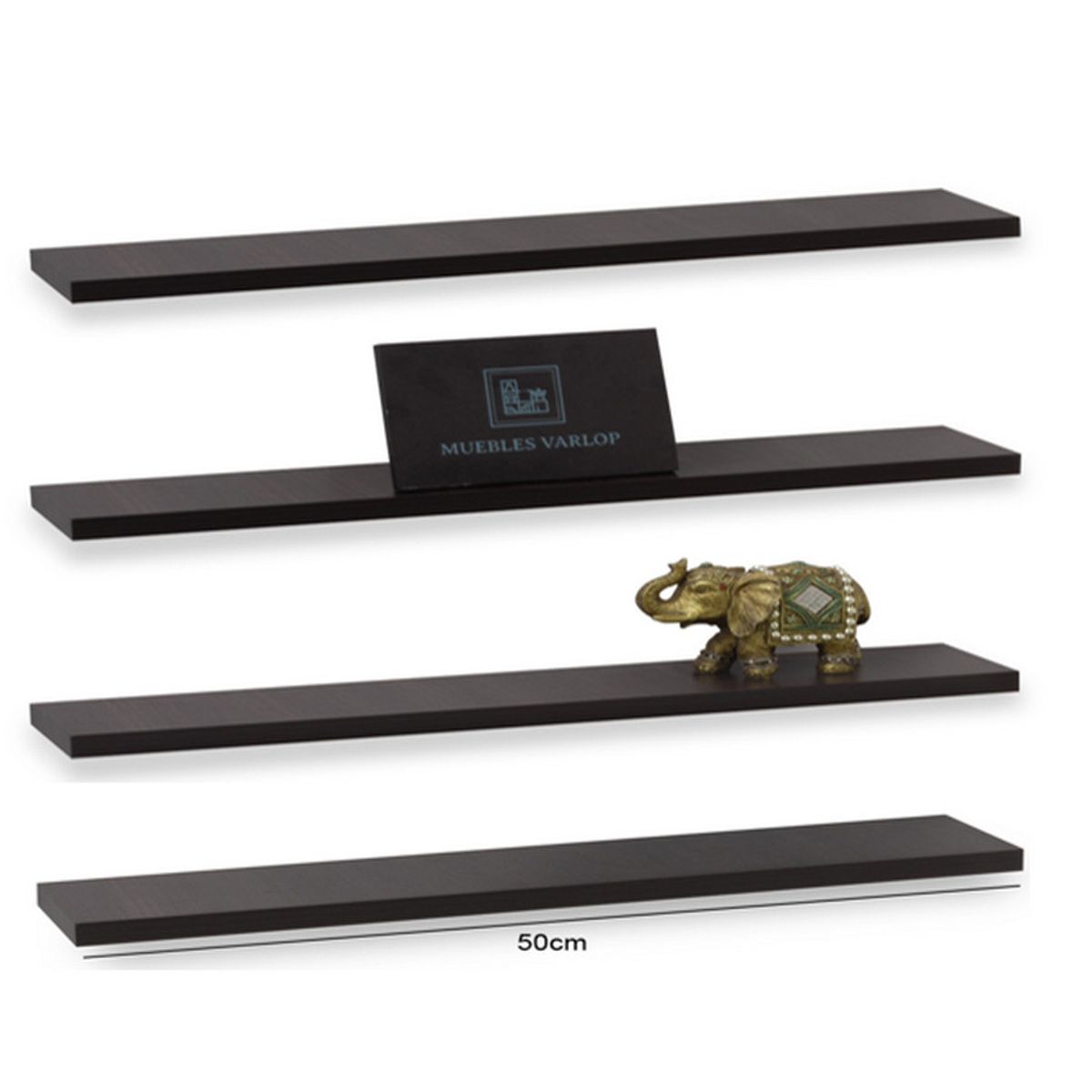 GENERICO - Repisas Flotantes Modernas 50 Cm X 15 Cm Set X 4 Decoracion Color Wengue