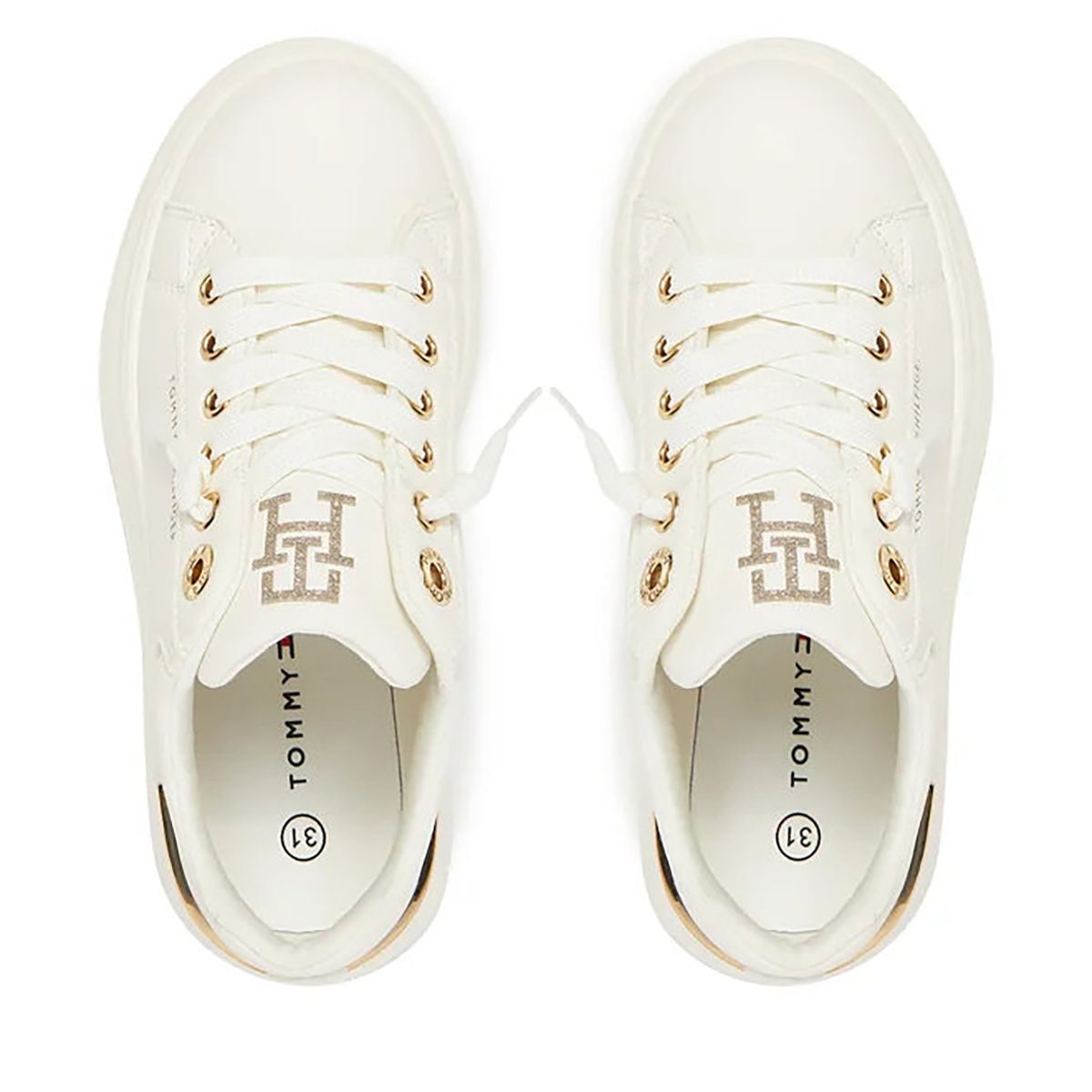 TOMMY HILFIGER - Tenis blanco bajas casuales con cordones Tommy Hilfiger