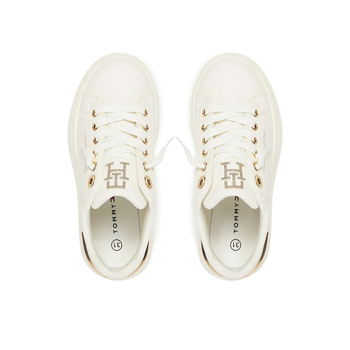 TOMMY HILFIGER - Tenis blanco bajas casuales con cordones Tommy Hilfiger
