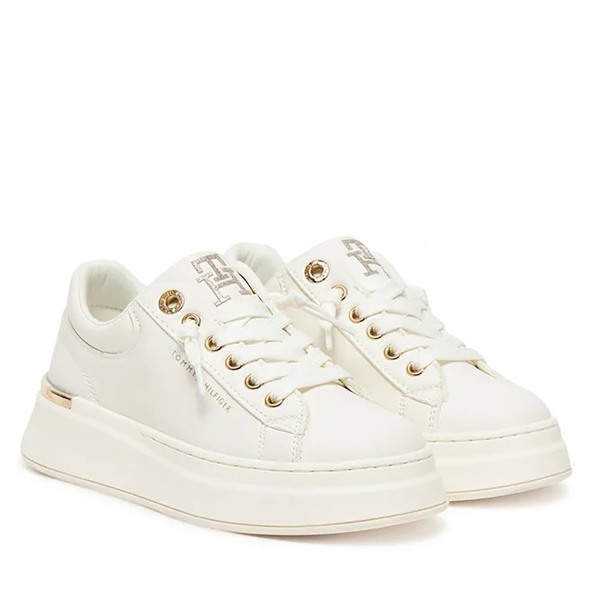 TOMMY HILFIGER - Tenis blanco bajas casuales con cordones Tommy Hilfiger
