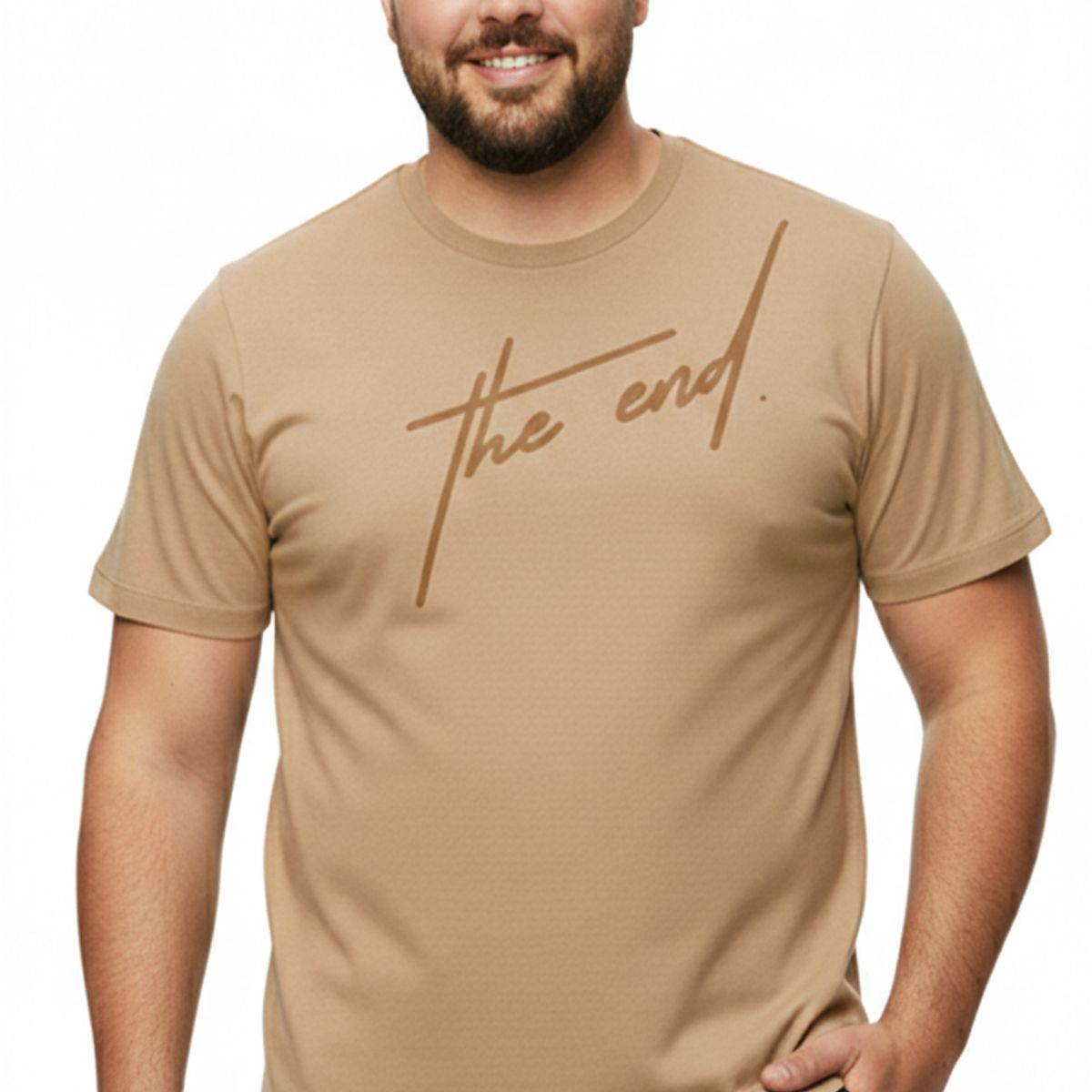 BOCARED - END (CAMISETA MANGA CORTA CUELLO REDONDO PARA HOMBRE ALGODÓN EN COLOR  BEIGE )