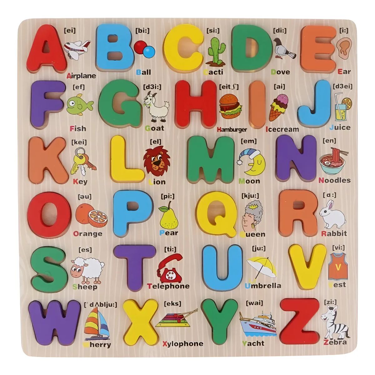 JUGANDO Y EDUCANDO - Rompecabezas Abecedario Encajable De Madera En Español Niños