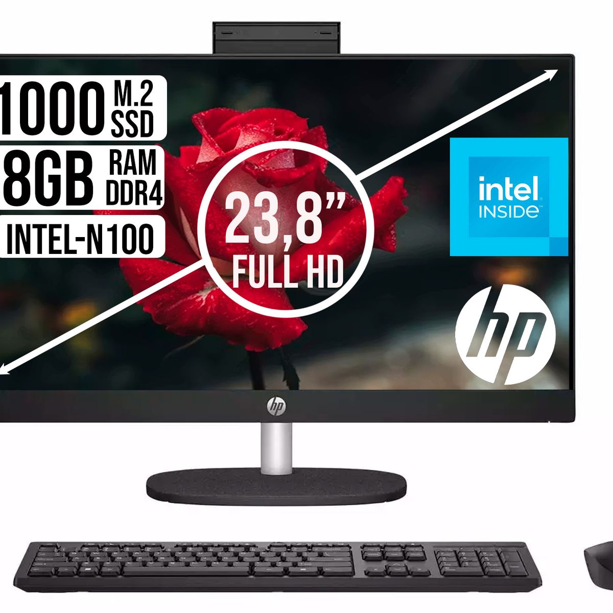 HP - TODO EN UNO HP INTEL CORE N100 SSD 1TB RAM 8GB  IPS 23.8 FHD