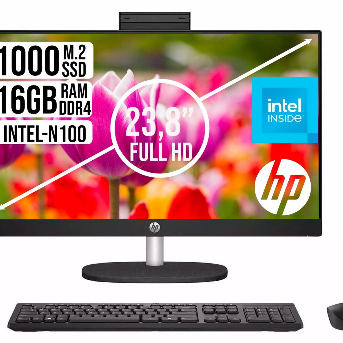 HP - TODO EN UNO HP INTEL CORE N100 SSD 1TB RAM 16GB  IPS 23.8 FHD