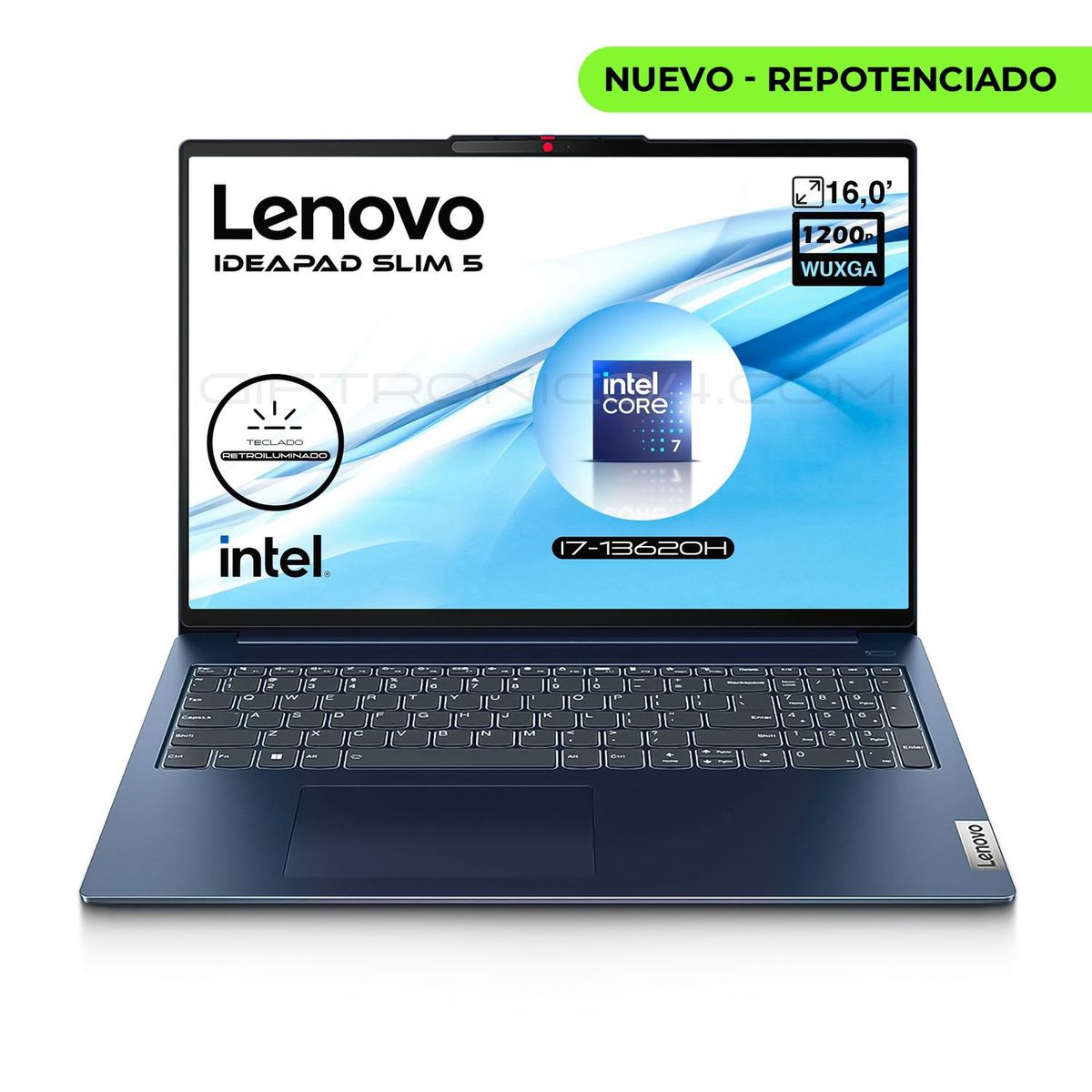 LENOVO - Portátil Lenovo IP Slim 5 16IRL8 - Intel i7-13620H - 16GB RAM 512GB SSD - Azul