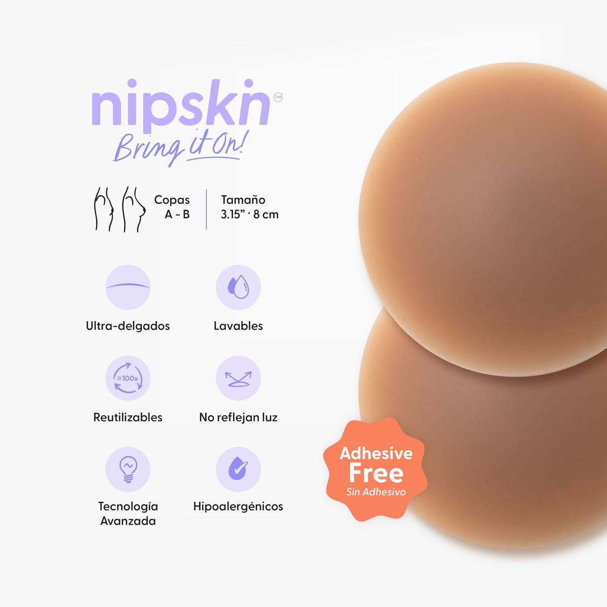 NIPSKIN - Cubre Pezones Sin Adhesivo Reutilizables Bring It On  Nipskin®