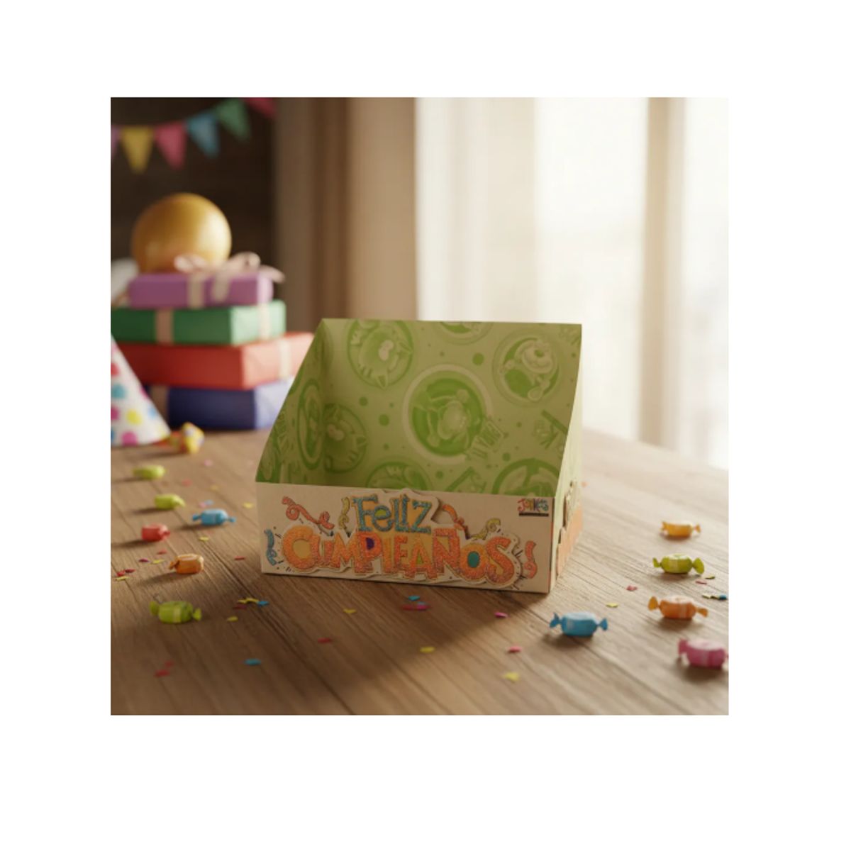 INFANTILES CAJUROMIX - Caja De Regalo Tipo Ancheta Mediana Pack X6 Feliz Cumpleaños