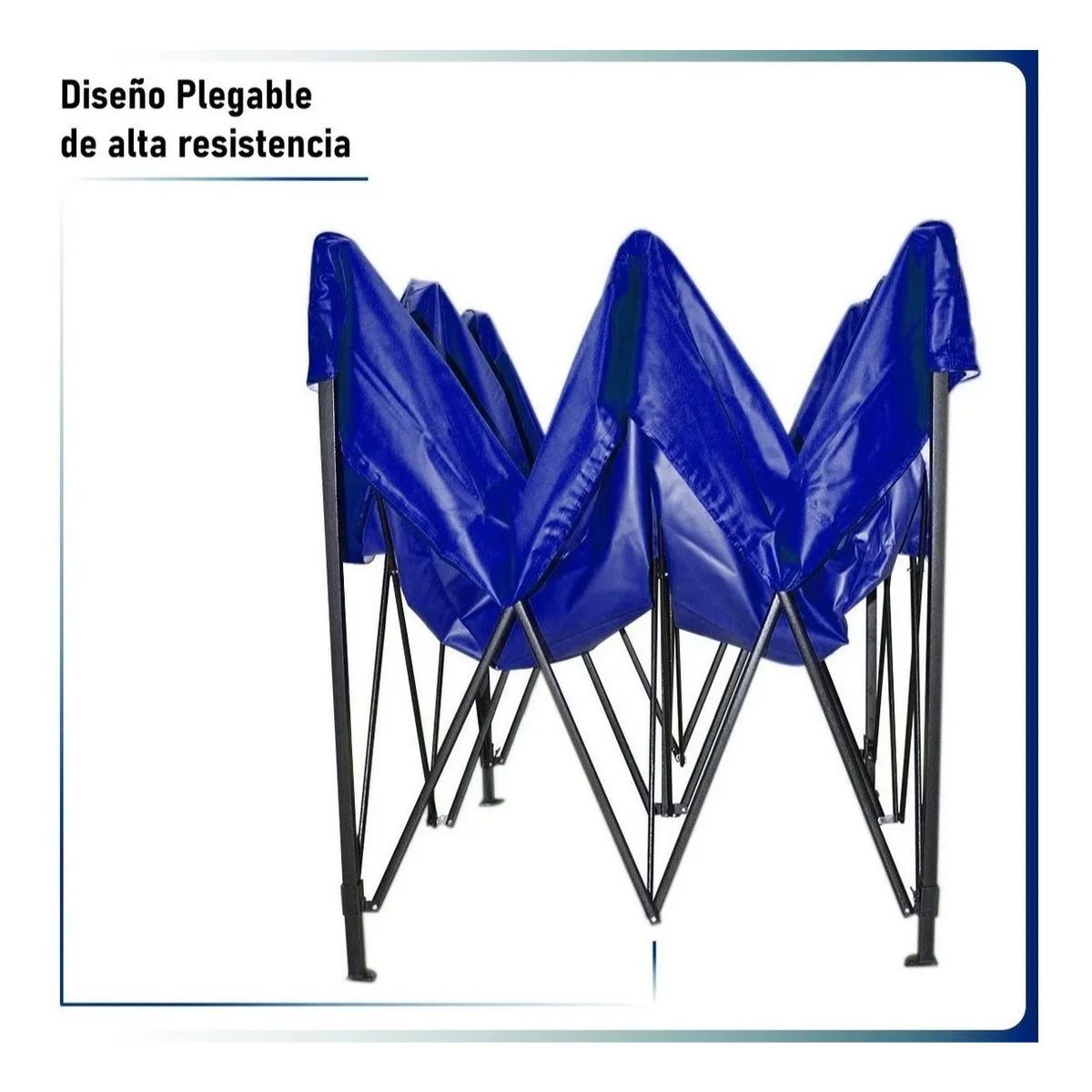 GENERICO - Carpa Toldo 3x3 Plegable Reforzado Impermeable Eventos Patio Color Azul