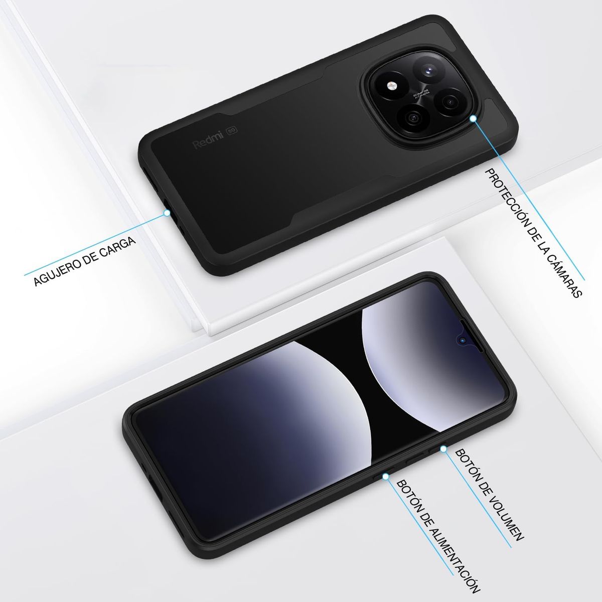 GENERICO - Estuche Protector Funda 360 Para Redmi note 15 Pro Plus Negro