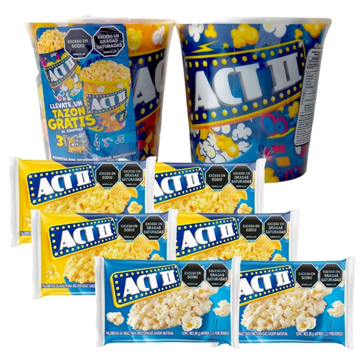 ACT II - Combo Palomitas Act Ii X 9 Uds + Gratis 3 Tazones