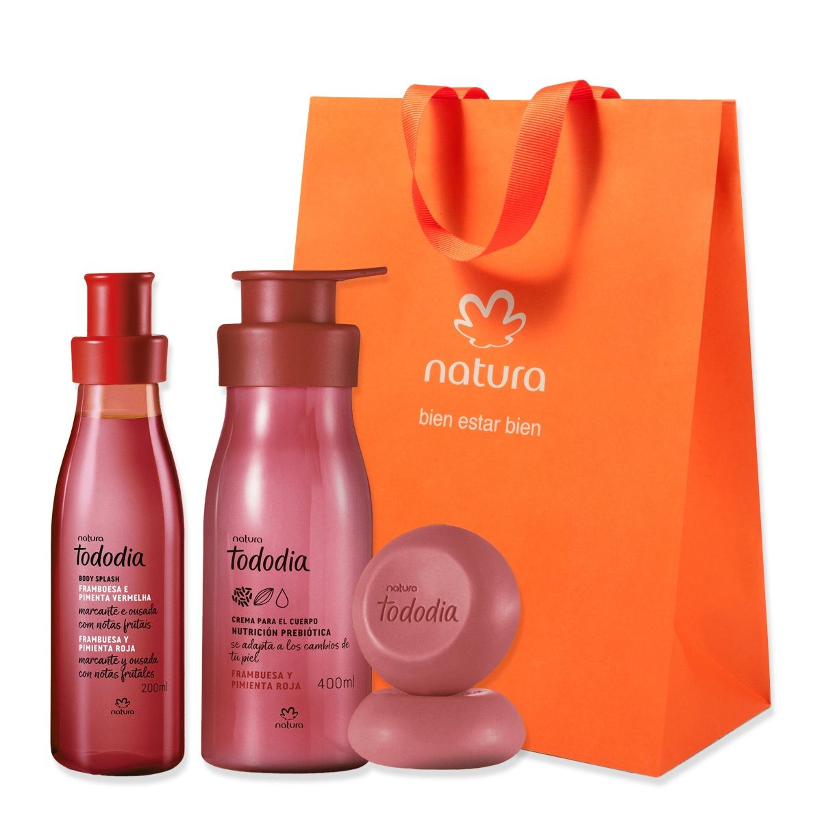 NATURA - Set x 3 piezas Tododia Frambuesa y Pimienta Roja Natura