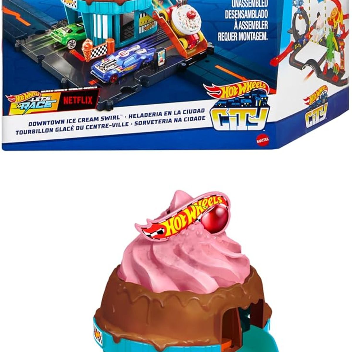 HOT WHEELS - Pista De Juguete Hot Wheels City Heladería Color Multicolor