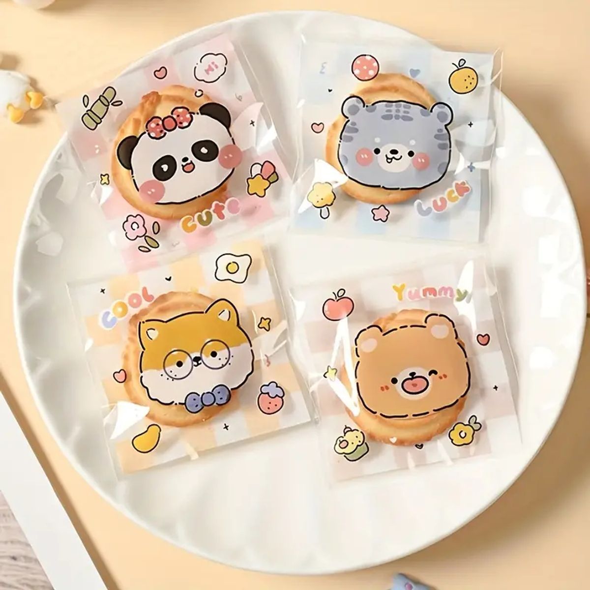 GENERICO - 100 Bolsas Para Galletas Dulces Recordatorios Fiestas 10x10