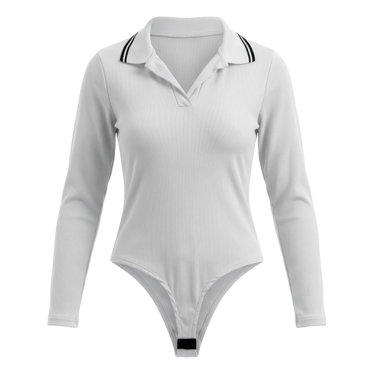 SYK - Body Manga Larga Mujer Cuello Tipo Polo