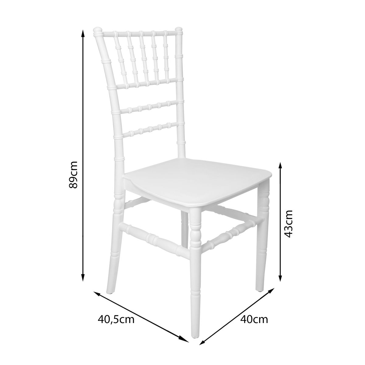 BOXBIT - Set de 4 Sillas Exterior Tiffany Sin Brazos - Blanco