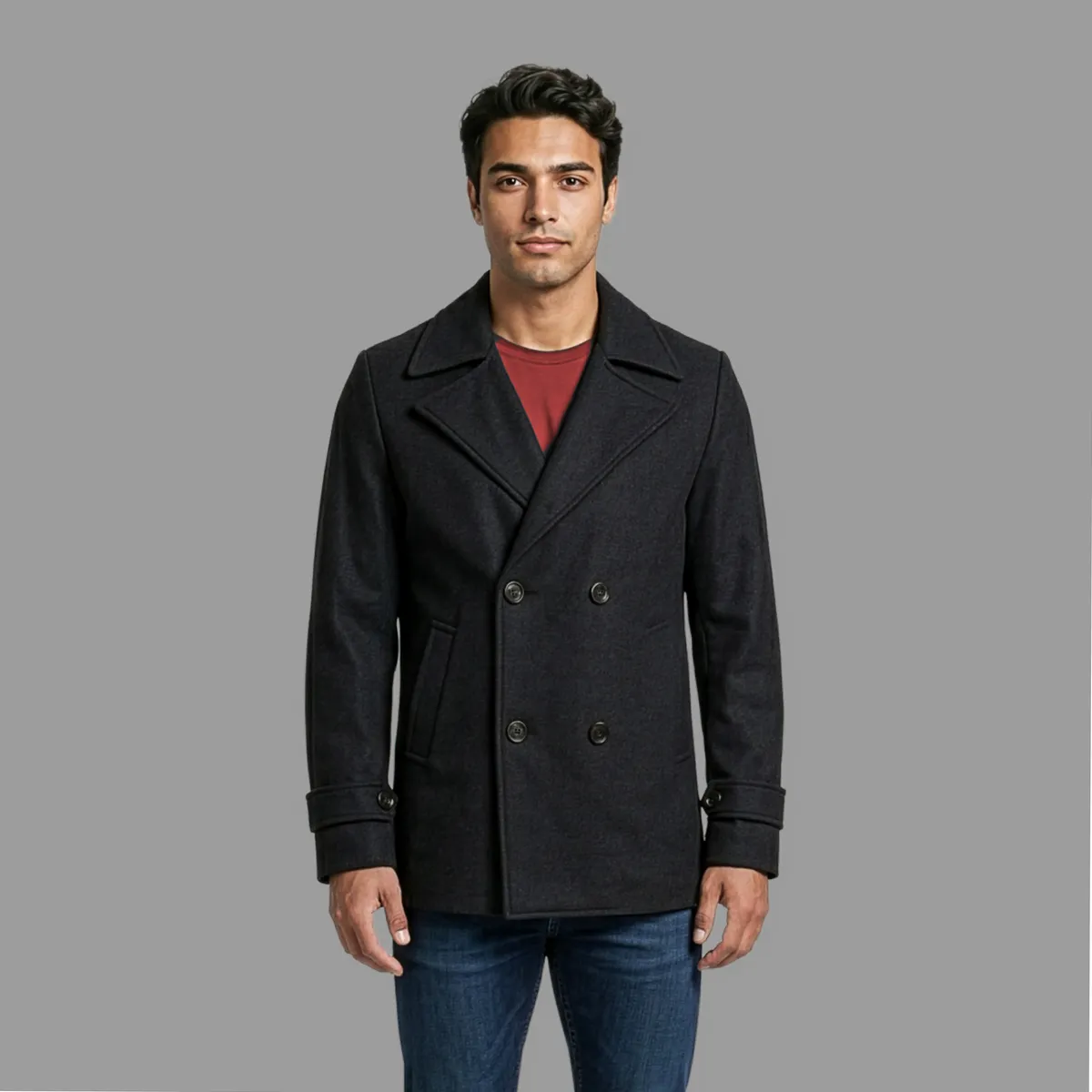 SYK - Gaban Para Hombre Cruzado Unicolor Blazer