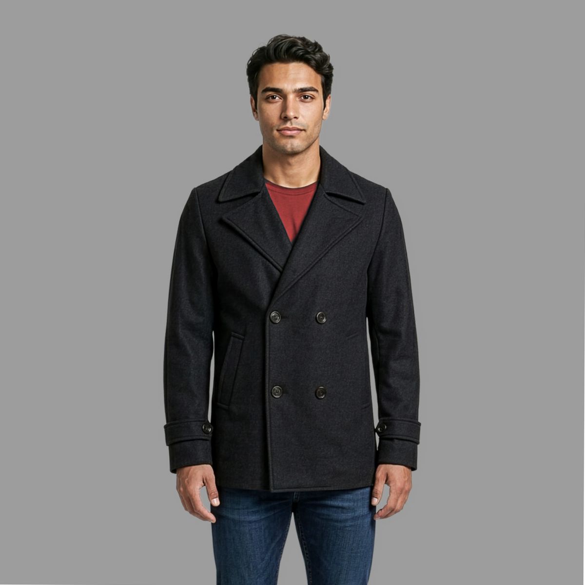 SYK - Gaban Para Hombre Cruzado Unicolor Blazer