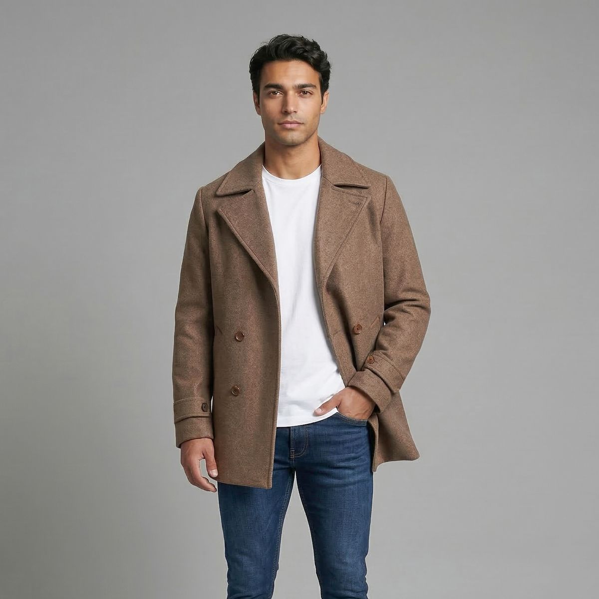 SYK - Gaban Para Hombre Cruzado Unicolor Blazer