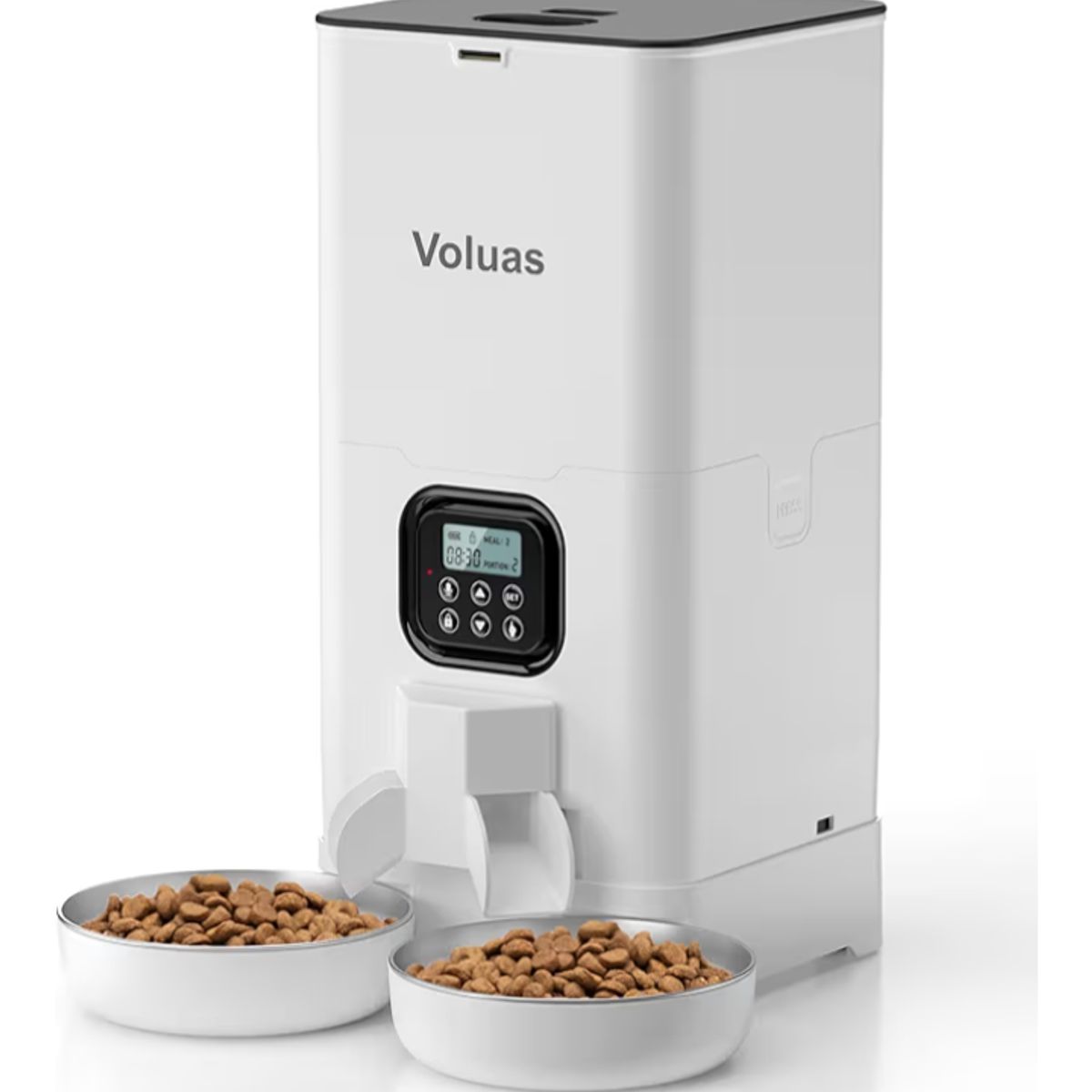 GENERICO - Comedero Automático Voluas Doble para mascota 6L con Temporizador