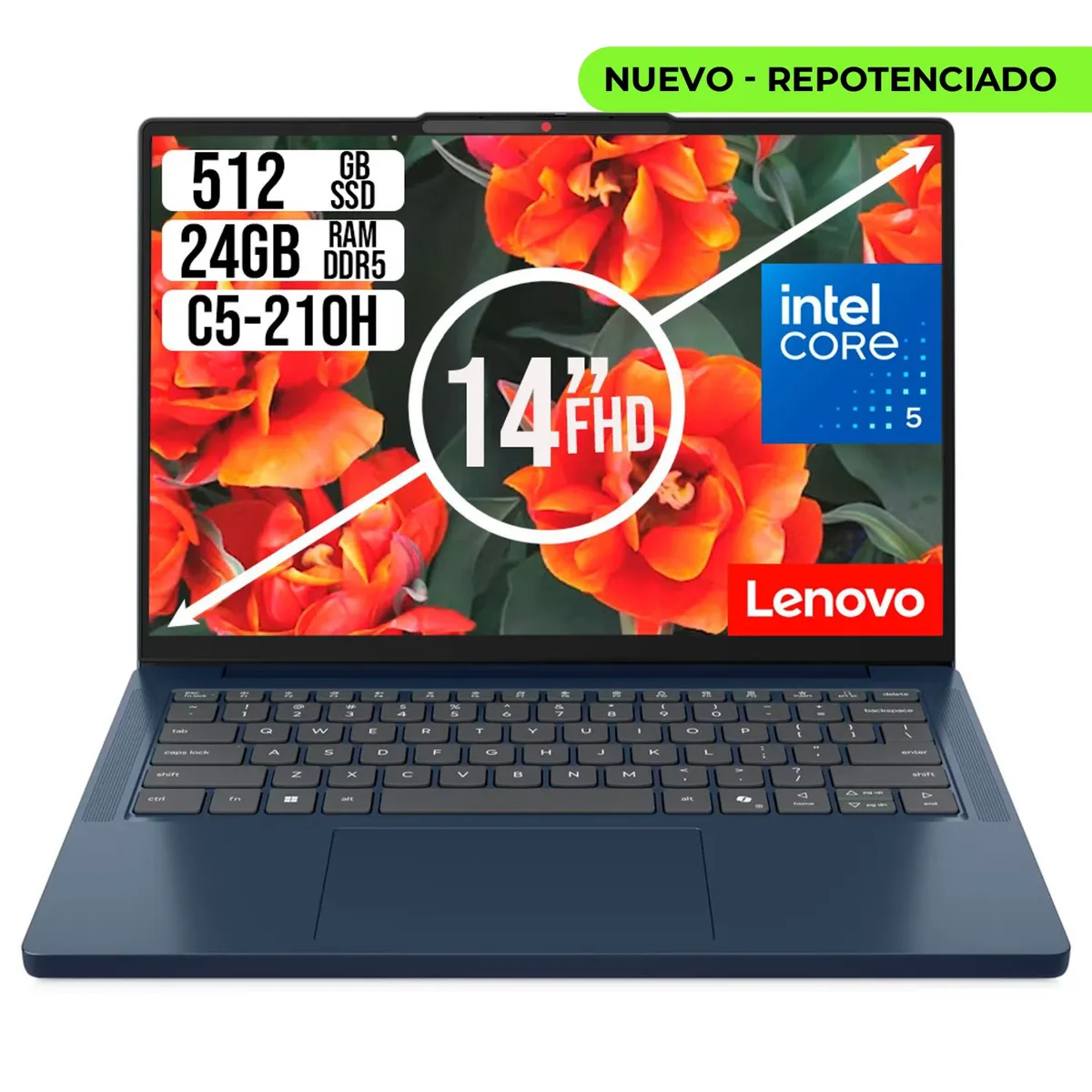 Lenovo - PORTATIL Lenovo IdeaPad Slim 3 intel Core 5-210H 24GB RAM 512GB SSD WUXGA 14"