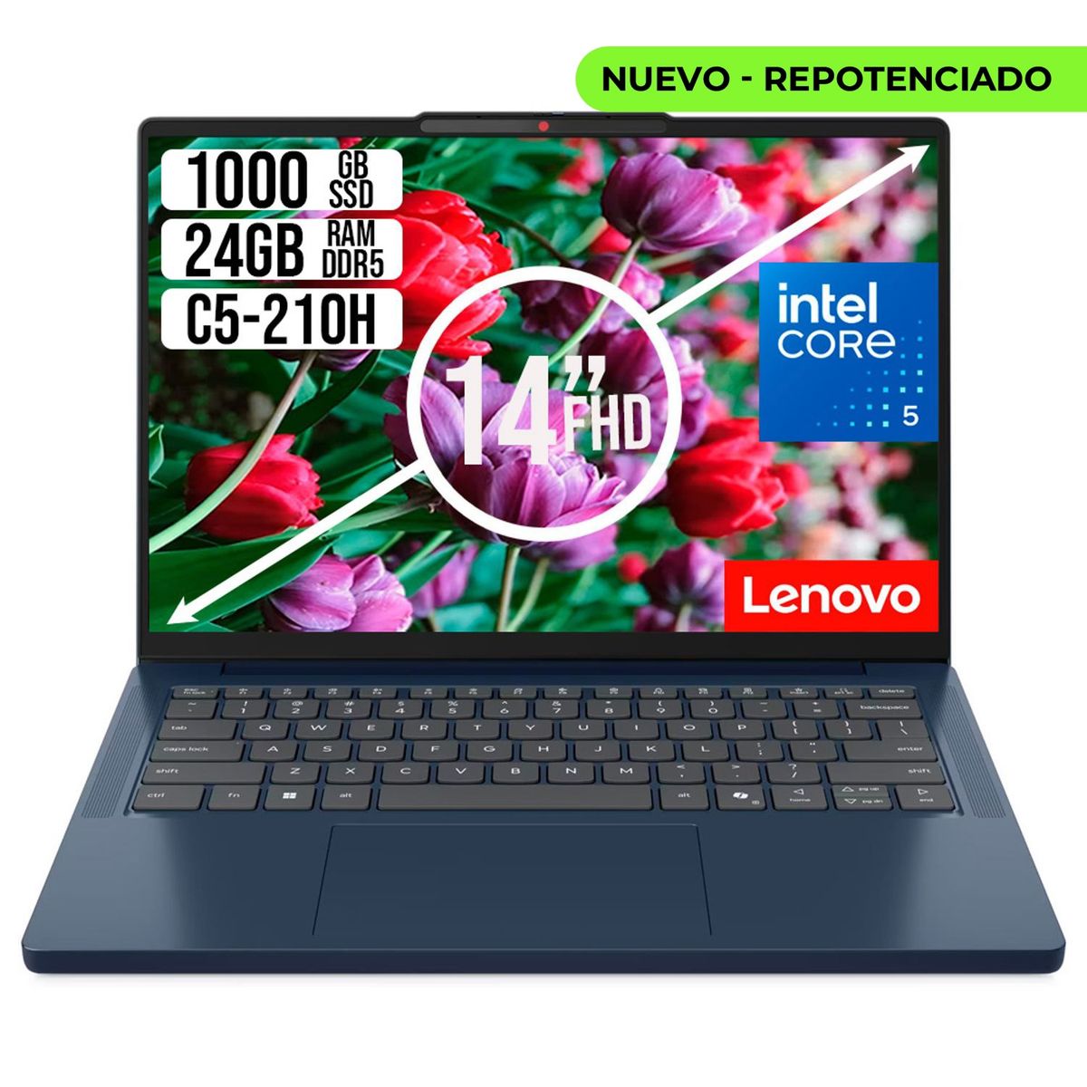 Lenovo - PORTATIL Lenovo IdeaPad Slim 3 intel Core 5-210H 24GB RAM 1TB SSD WUXGA 14"