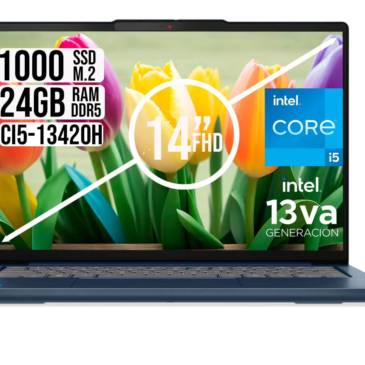 LENOVO - PORTATIL Lenovo IdeaPad Slim 5 intel Core I5-13420H 24GB RAM 1TB SSD WUXGA 14"